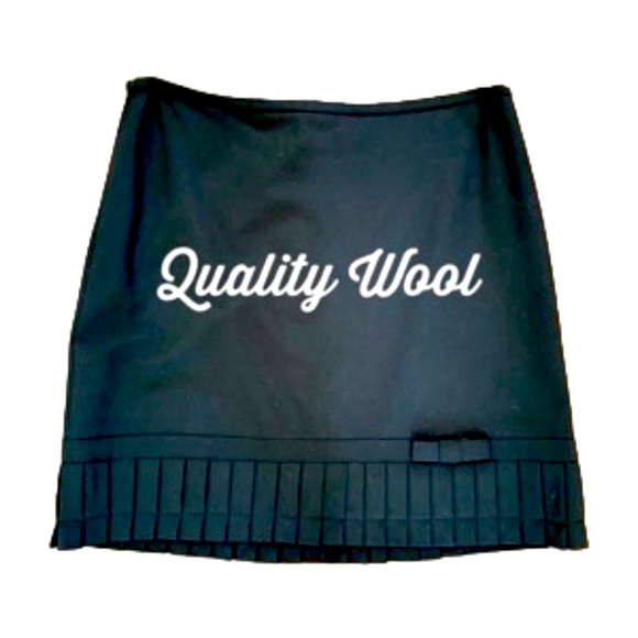 🎀 Context Wool-Lined Pleated Hem with Bow Skirt Mini Excellent - Picture 2 of 8